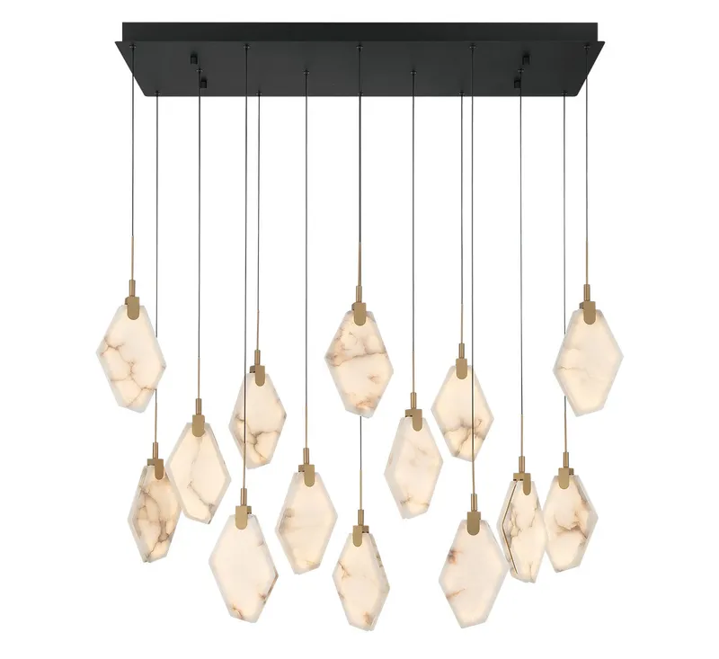 KOSMOS 12388-02, 14 Light rectangular LED Chandelier — Lib&Co. LED Pendant Lights 126.0W 3000K