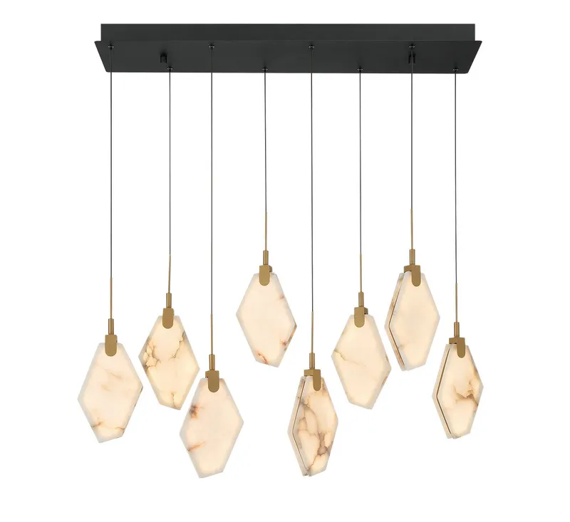 KOSMOS 12387-02, 8 Light Rectangular LED Chandelier — Lib&Co. LED Pendant Lights 72.0W 3000K