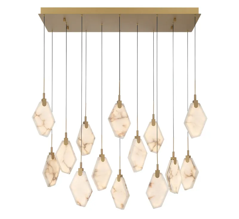KOSMOS 12388-030, 14 Light Rectangular LED Chandelier — Lib&Co. LED Pendant Lights 126.0W 3000K