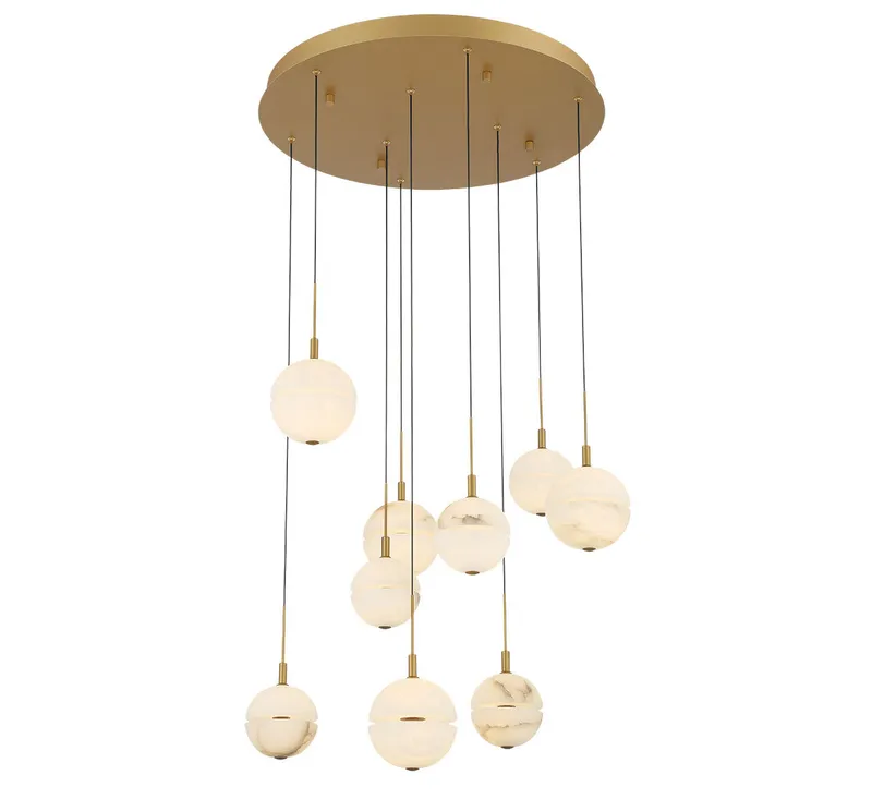 CORFU 12372-030, 9 Light Round LED Chandelier — Lib&Co. LED Pendant Lights 70.0W 3000K