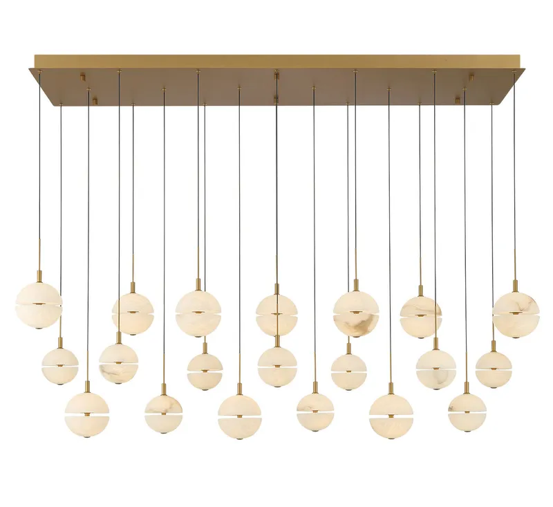 CORFU 12378-030, 20 Light Rectangular LED Chandelier — Lib&Co. LED Pendant Lights 160.0W 3000K