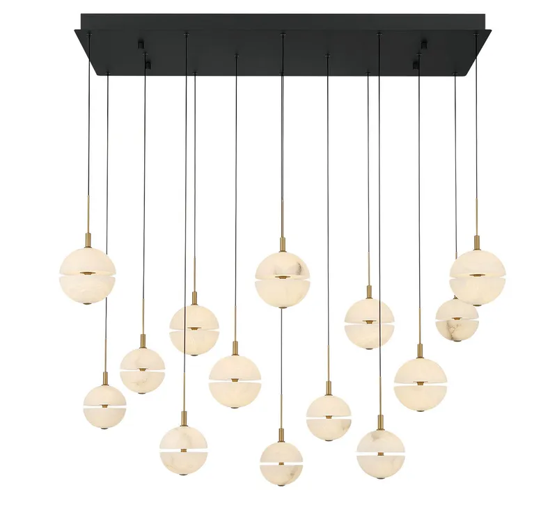 CORFU 12377-02, 14 Light Rectangular LED Chandelier — Lib&Co. LED Pendant Lights 112.0W 3000K