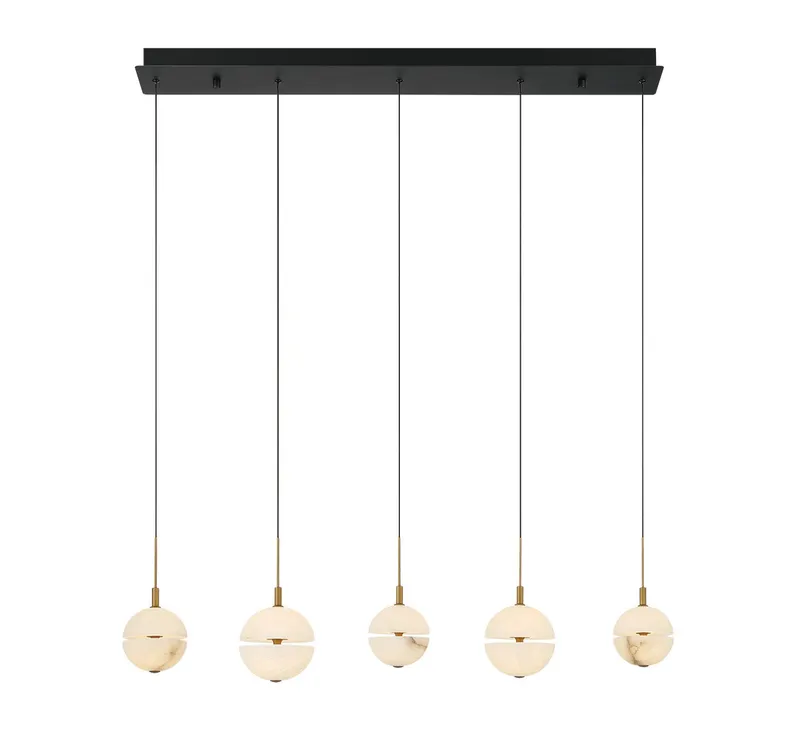 CORFU 12375-02, 5 Light Linear LED Chandelier — Lib&Co. LED Linear Lights 38.0W 3000K