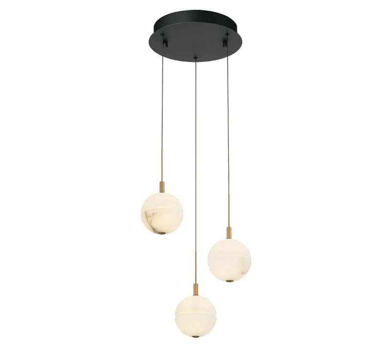 CORFU 12370-02, 3 Light Round LED Pendant — Lib&Co. LED Pendant Lights 18.0W 3000K