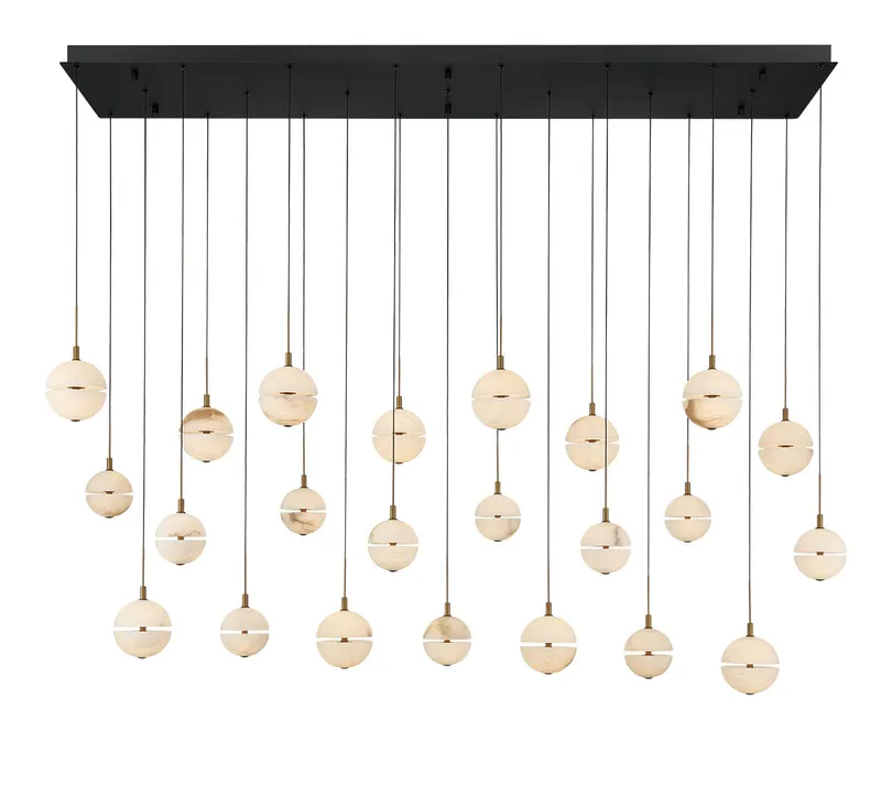 CORFU 12379-02, 23 Light Rectangular LED Chandelier — Lib&Co. LED Pendant Lights 182.0W 3000K