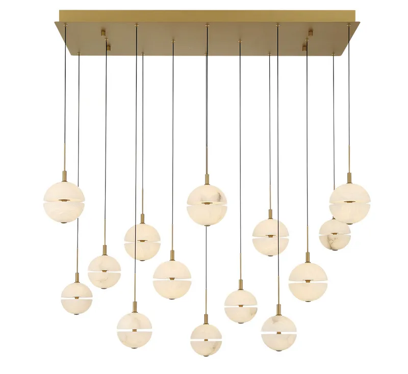 CORFU 12377-030, 14 Light Rectangular LED Chandelier — Lib&Co. LED Pendant Lights 112.0W 3000K