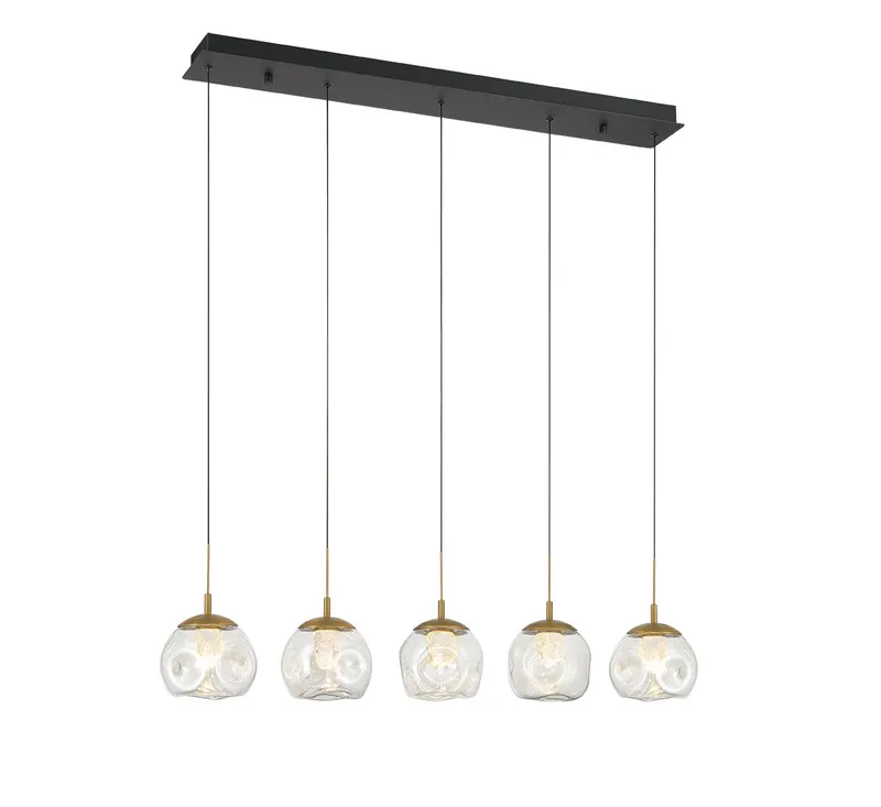CAMERINO 12444-02, 5 Light Linear LED Chandelier — Lib&Co. LED Linear Lights 40.0W 3000K