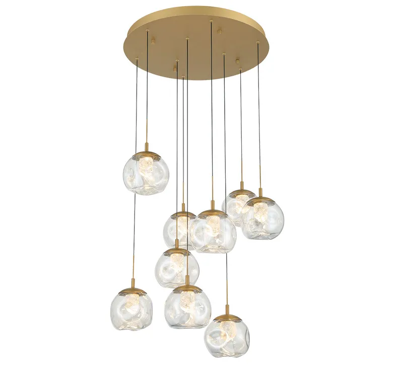 CAMERINO 12441-030, 9 Light Round LED Chandelier — Lib&Co. LED Pendant Lights 72.0W 3000K