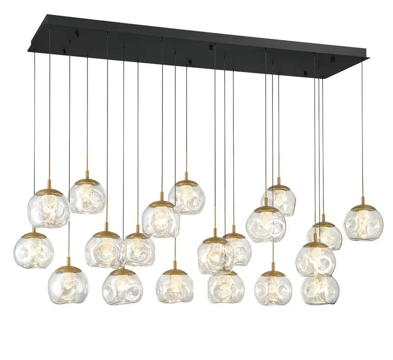 CAMERINO 12447-02, 20 Light Rectangular LED Chandelier — Lib&Co. LED Pendant Lights 160.0W 3000K