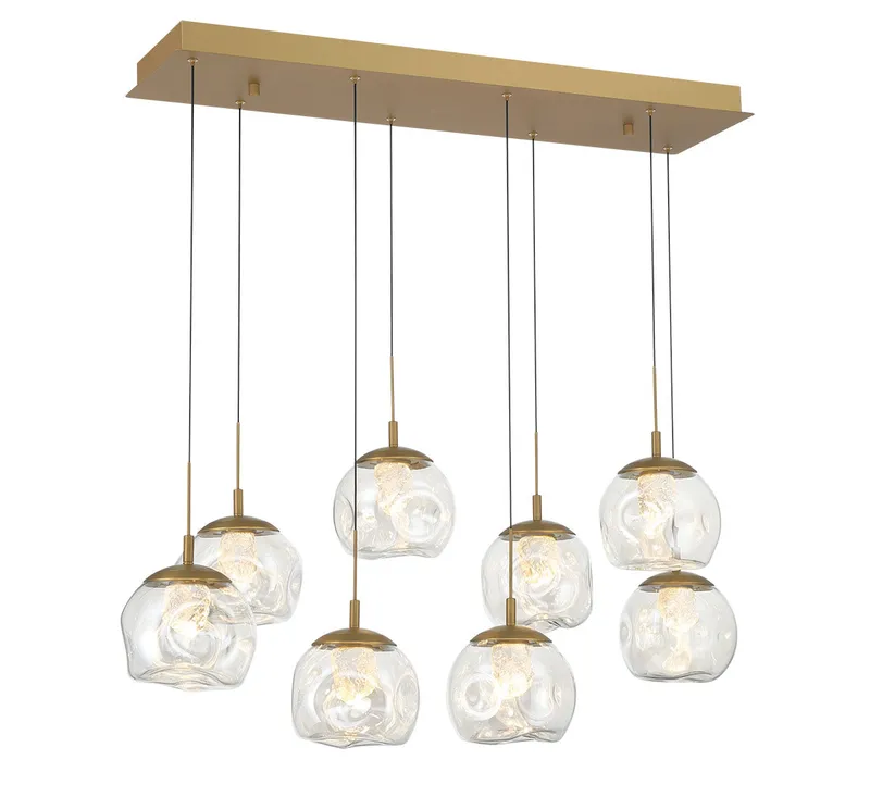CAMERINO 12445-030, 8 Light Rectangular LED Chandelier — Lib&Co. LED Pendant Lights 64.0W 3000K