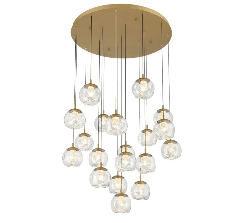 CAMERINO 12442-030, 19 Light Round LED Chandelier — Lib&Co. LED Pendant Lights 152.0W 3000K