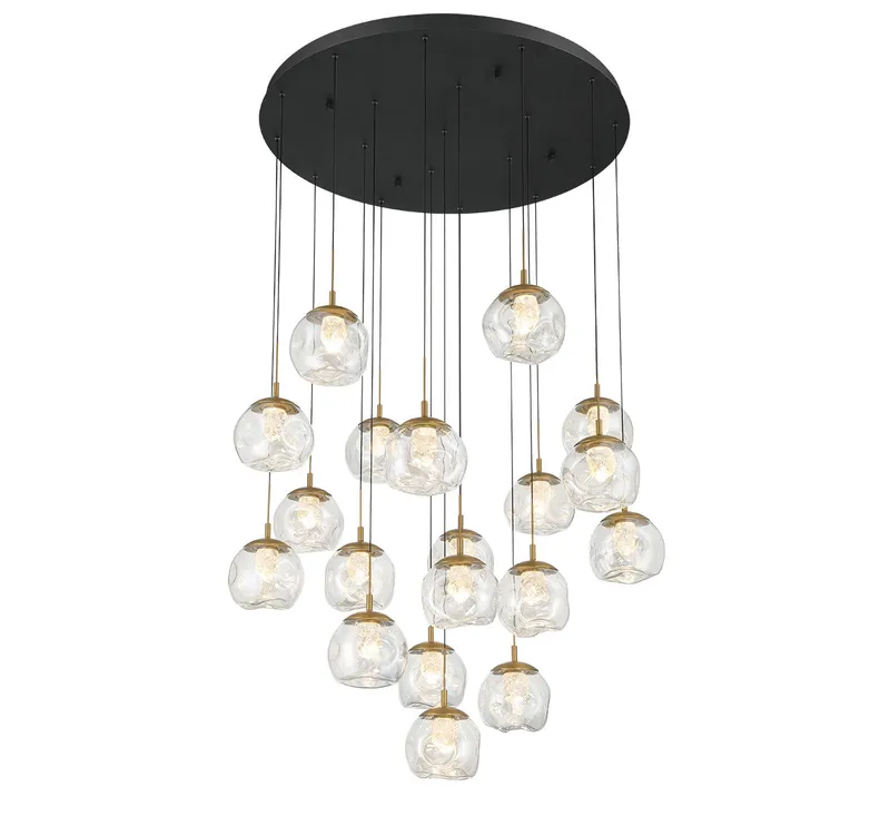 CAMERINO 12442-02, 19 Light Round LED Chandelier — Lib&Co. LED Pendant Lights 152.0W 3000K