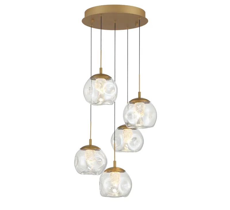 CAMERINO 12440-030, 5 Light Round LED Chandelier — Lib&Co. LED Pendant Lights 40.0W 3000K