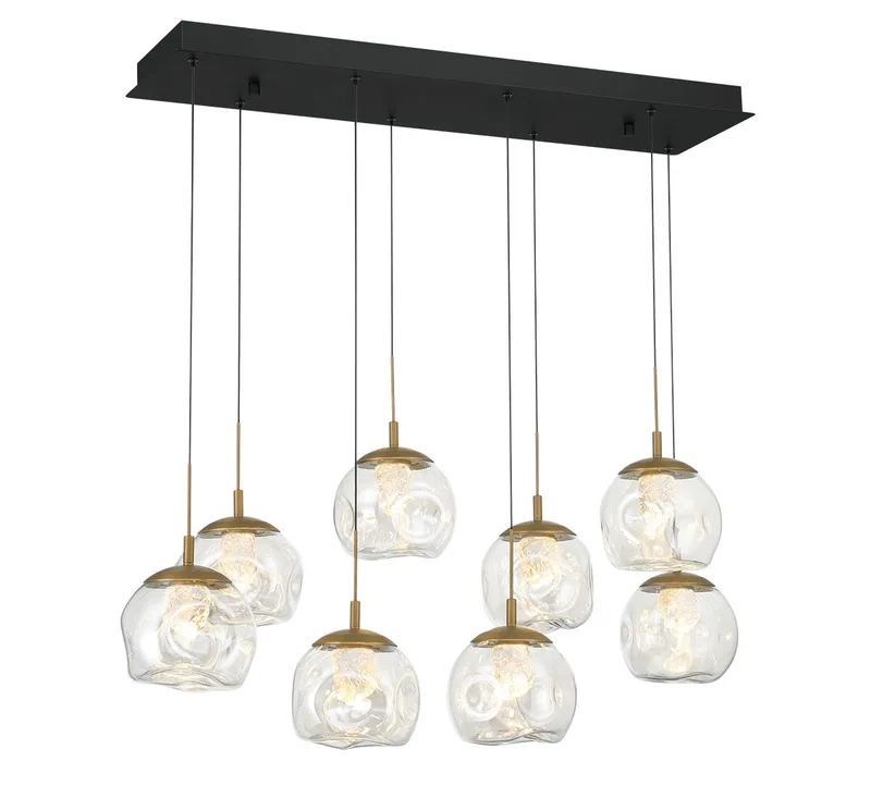 CAMERINO 12445-02, 8 Light Rectangular LED Chandelier — Lib&Co. LED Pendant Lights 64.0W 3000K