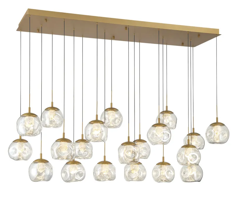 CAMERINO 12447-030, 20 Light Rectangular LED Chandelier — Lib&Co. LED Pendant Lights 160.0W 3000K