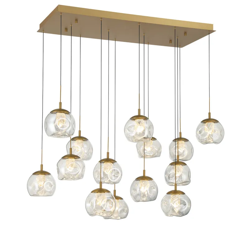 CAMERINO 12446-030, 14 Light Rectangular LED Chandelier — Lib&Co. LED Pendant Lights 112.0W 3000K