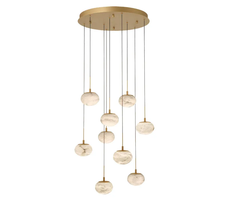 CALCOLO 12121-030, 9 Light Round LED Chandelier — Lib&Co. LED Pendant Lights 72.0W 3000K