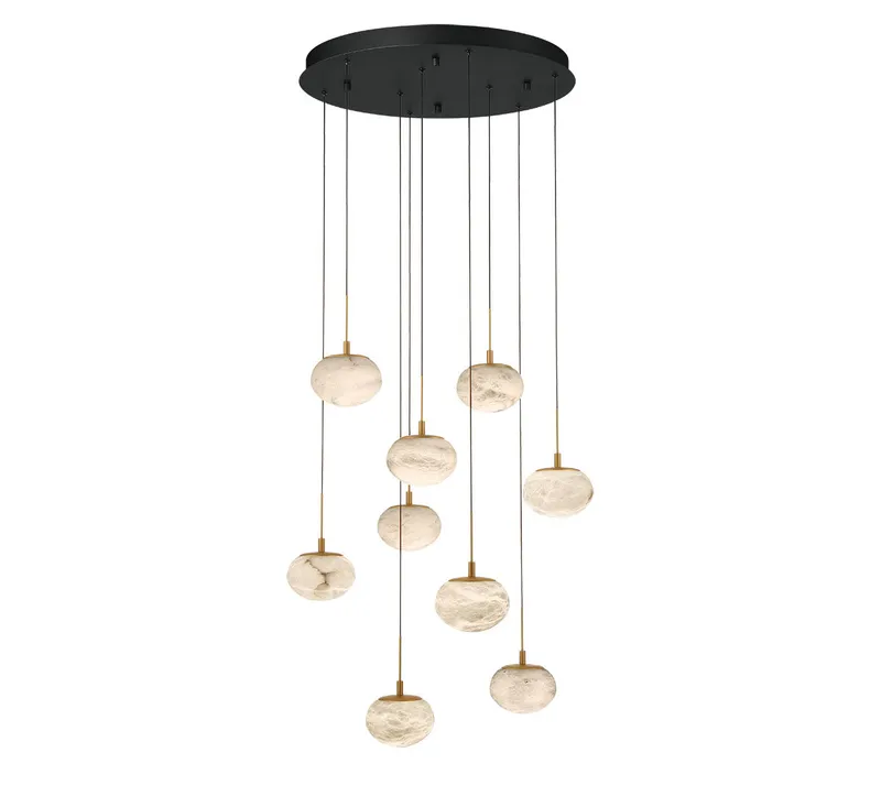 CALCOLO 12121-02, 9 Light Round LED Chandelier — Lib&Co. LED Pendant Lights 72.0W 3000K