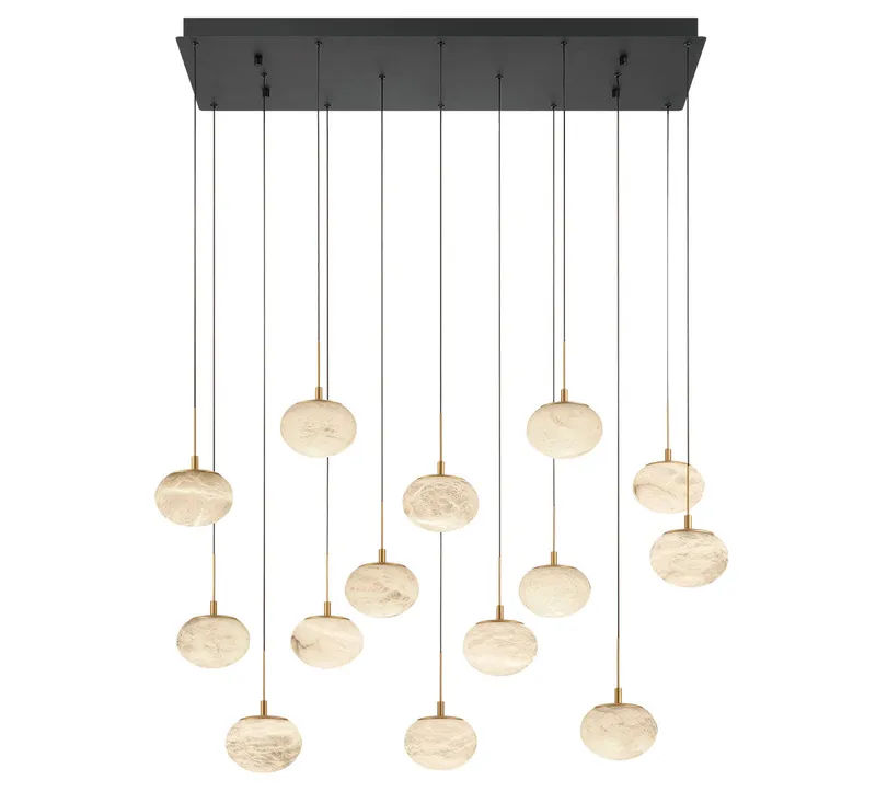 CALCOLO 12126-02, 14 Light Rectangular LED Chandelier — Lib&Co. LED Pendant Lights 112.0W 3000K