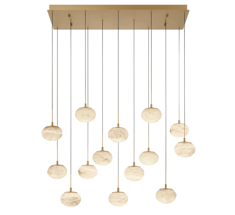 CALCOLO 12126-030, 14 Light Rectangular LED Chandelier — Lib&Co. LED Pendant Lights 112.0W 3000K