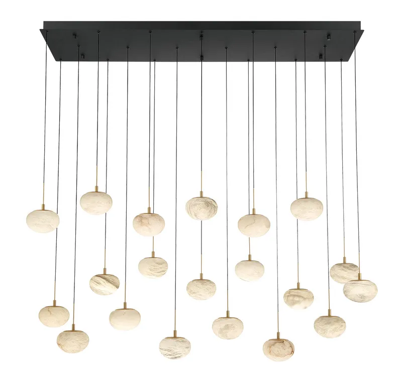 CALCOLO 12247-02, 20 light Rectangular LED Chandelier — Lib&Co. LED Pendant Lights 160.0W 3000K