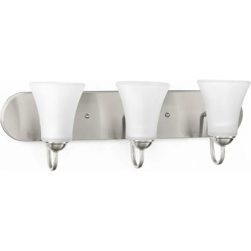 Classic Collection Three-Light Etched Glass Bath Vanity Light — Progress Lighting LED Wall Lights  