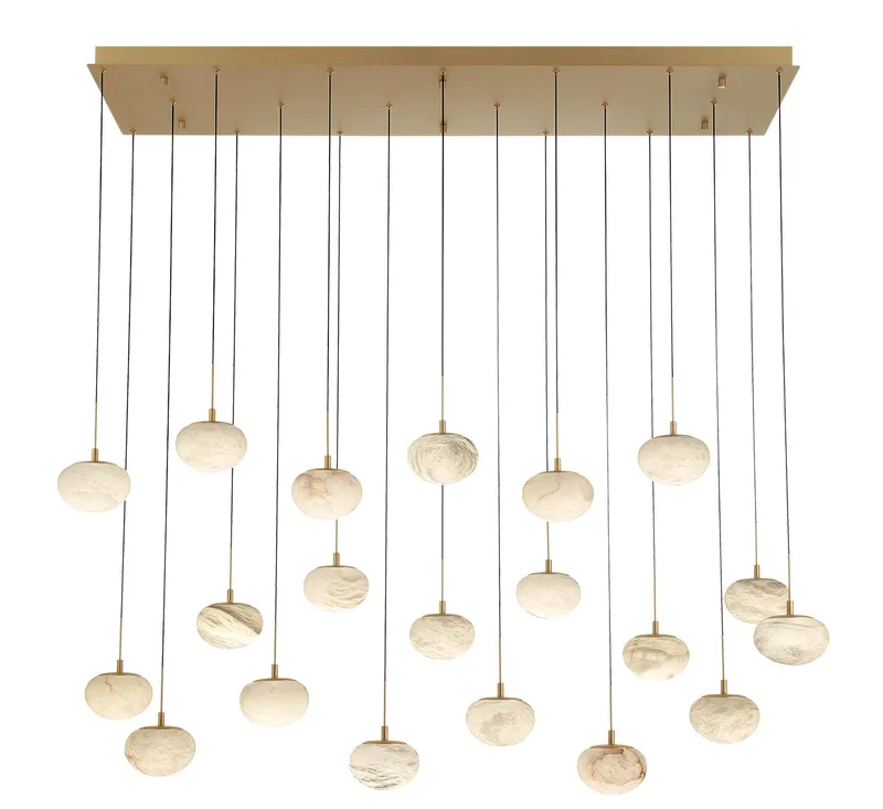 CALCOLO 12247-030, 20 Light Rectangular LED Chandelier — Lib&Co. LED Pendant Lights 160.0W 3000K