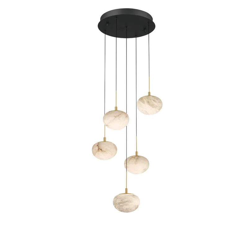 CALCOLO 12262-02, 5 Light Round LED Chandelier — Lib&Co. LED Pendant Lights 40.0W 3000K