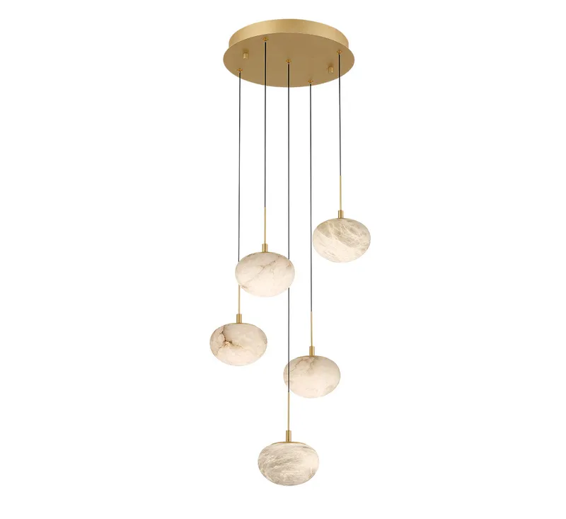 CALCOLO 12262-030, 5 Light Round LED Chandelier — Lib&Co. LED Pendant Lights 40.0W 3000K