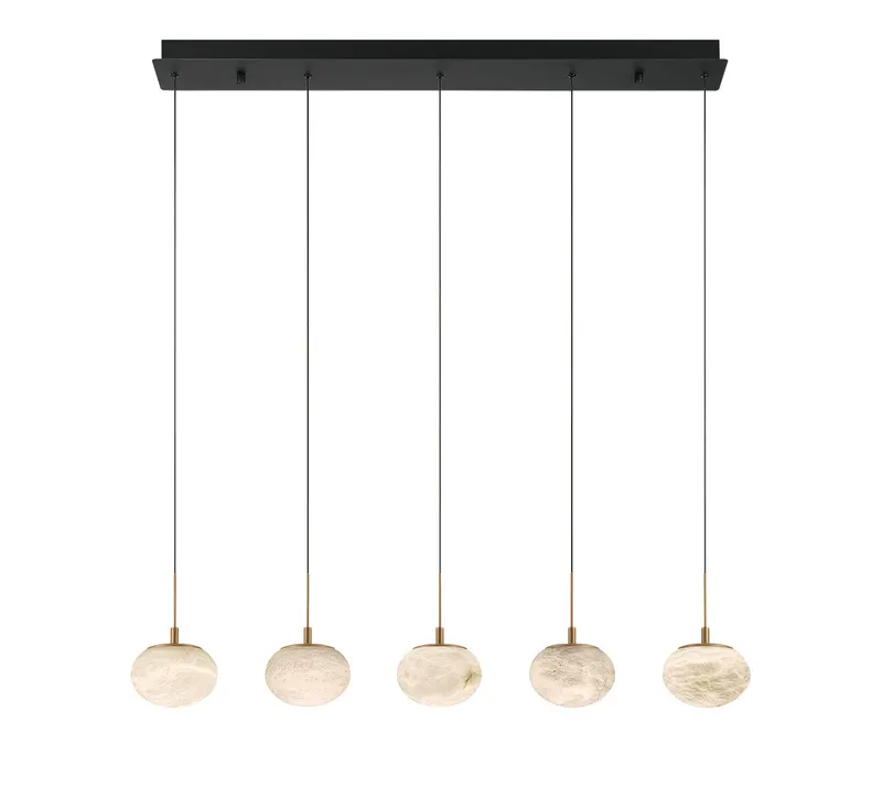 CALCOLO 12125-02, 5 Light Linear LED Chandelier — Lib&Co. LED Linear Lights 40.0W 3000K
