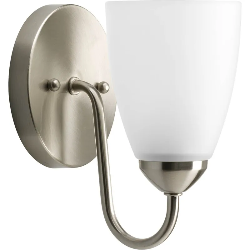 Gather Collection One-Light Etched Glass Bath Vanity Light — Progress Lighting LED Wall Lights  