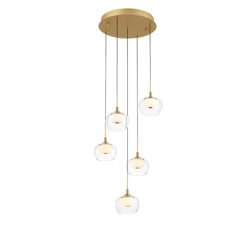 MANAROLA 12266-030, 5 Light Round LED Chandelier — Lib&Co. LED Pendant Lights 40.0W 3000K