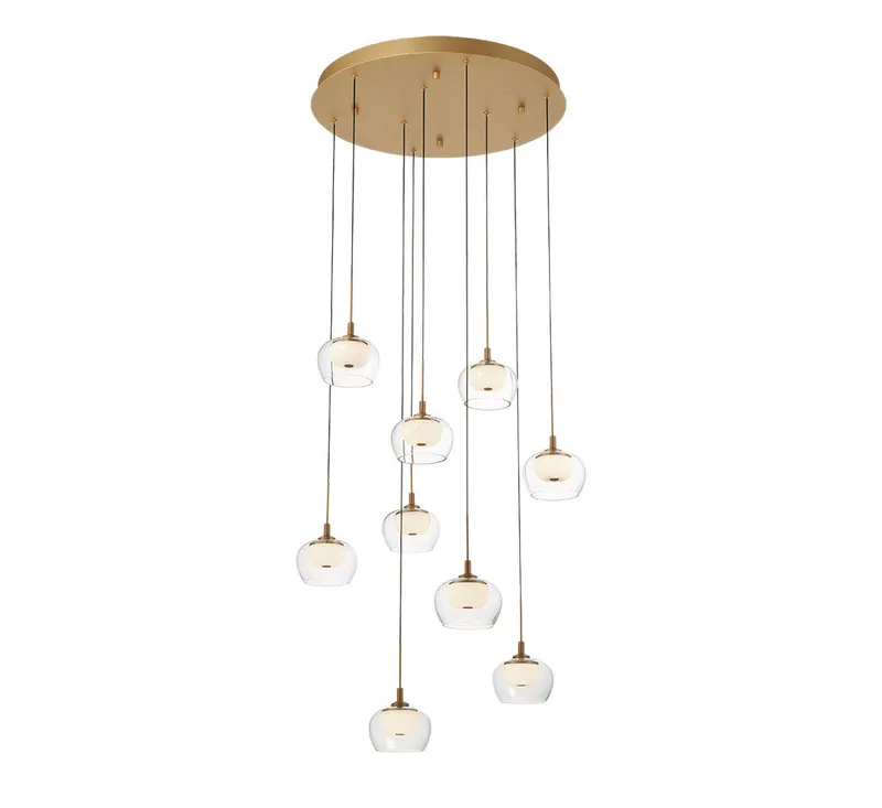 MANAROLA 10213-030, 9 Light Round LED Chandelier — Lib&Co. LED Pendant Lights 69.3W 3000K