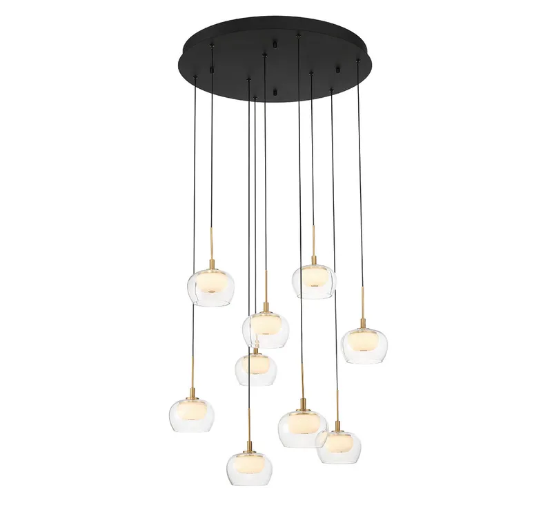 MANAROLA 10213-02, 9 Light Round LED Chandelier — Lib&Co. LED Pendant Lights 69.3W 3000K