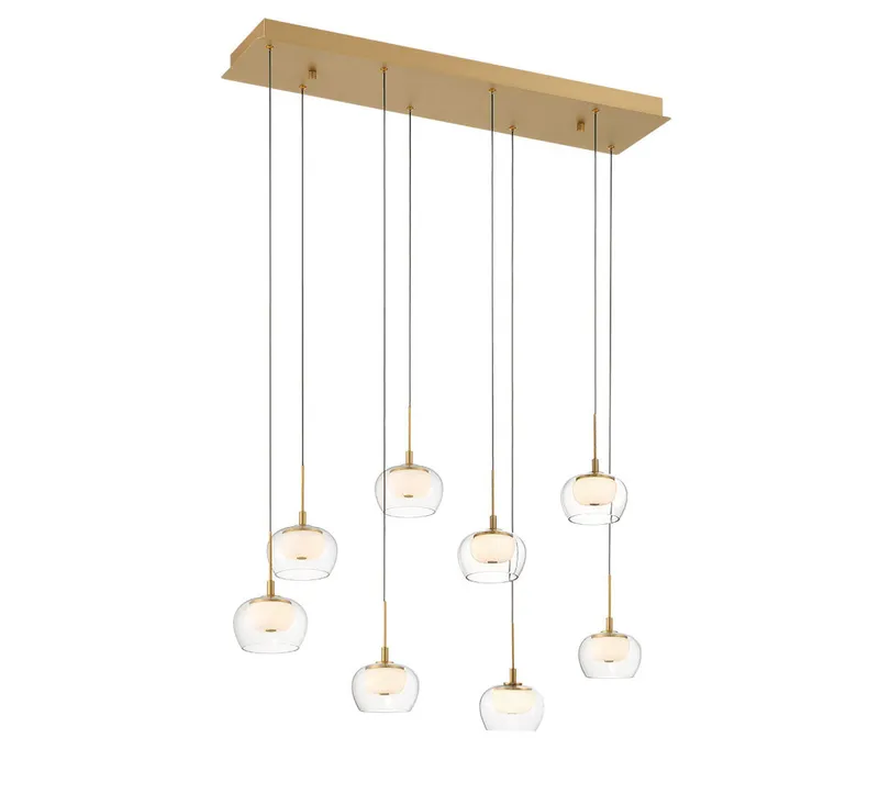MANAROLA 10216-030, 8 Light Rectangular LED Chandelier — Lib&Co. LED Pendant Lights 61.6W 3000K