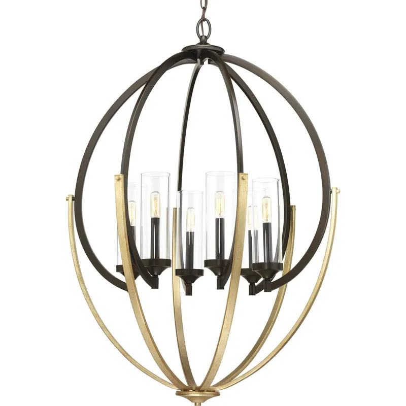 Evoke Collection Six-Light Clear Glass Chandelier Light — Progress Lighting LED Landscape Lights  