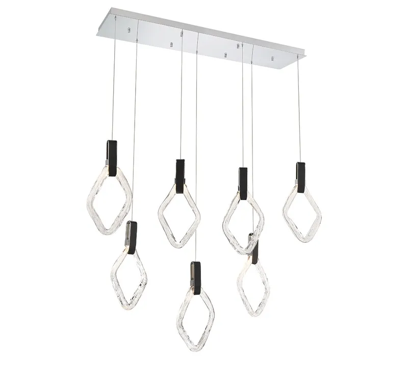 CATANIA 10105-01, 7 Light Rectangular LED Chandelier — Lib&Co. LED Pendant Lights 35.0W 3000K