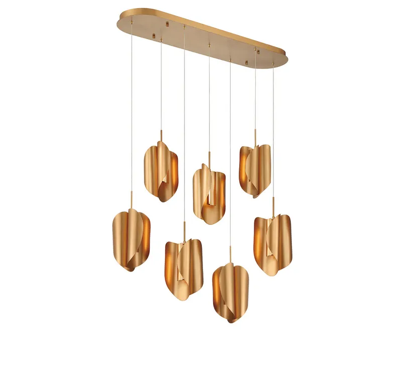 PORTOFINO 10120-04, 7 Light Oval LED Chandelier — Lib&Co. LED Pendant Lights 45.5W 3000K