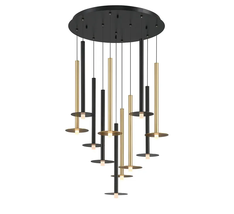 PIATTO 12104-023, 11 Light Round LED Chandelier — Lib&Co. LED Pendant Lights 30.0W 3000K