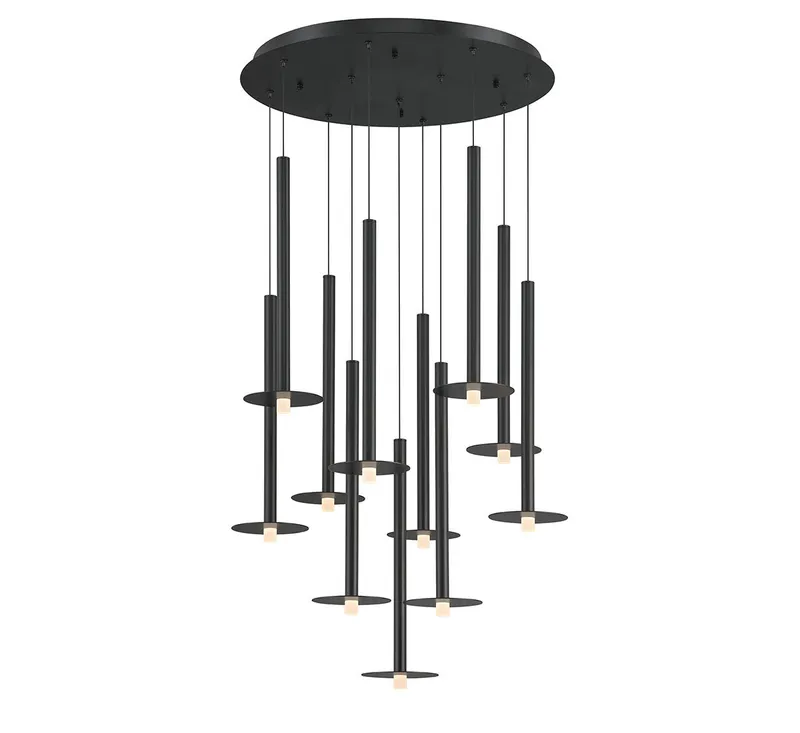 PIATTO 12104-02, 11 Light Round LED Chandelier — Lib&Co. LED Pendant Lights 30.0W 3000K