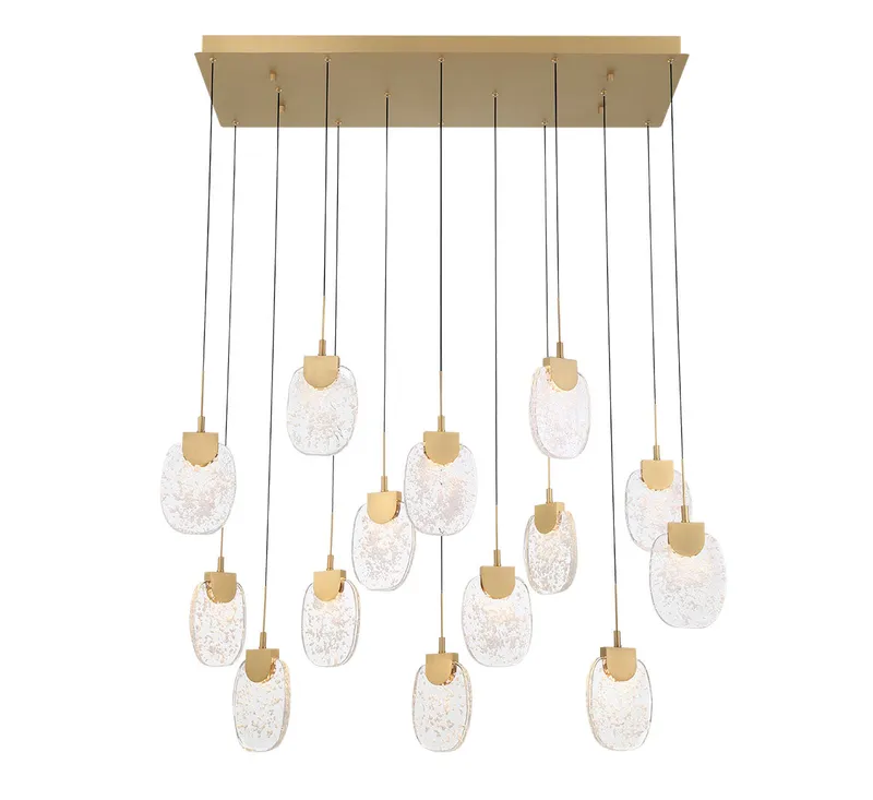 CASTELO 12294-030, 14 Light Rectangular LED Chandelier — Lib&Co. LED Pendant Lights 70.0W 3000K