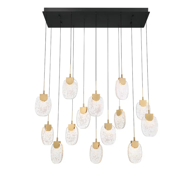 CASTELO 12294-02, 14 Light Rectangular LED Chandelier — Lib&Co. LED Pendant Lights 70.0W 3000K