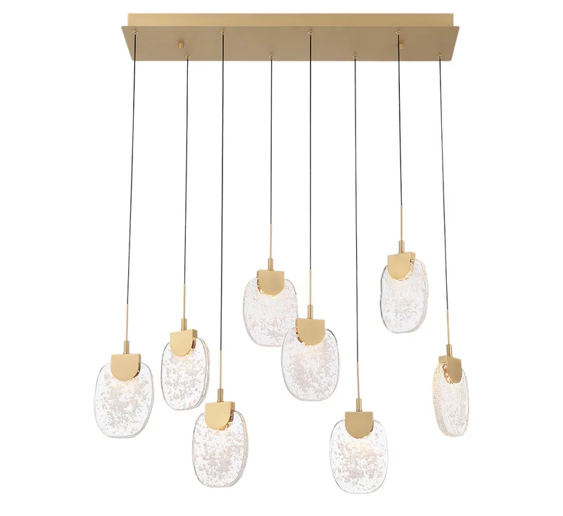 CASTELO 12293-030, 8 Light Rectangular LED Chandelier — Lib&Co. LED Pendant Lights 40.0W 3000K