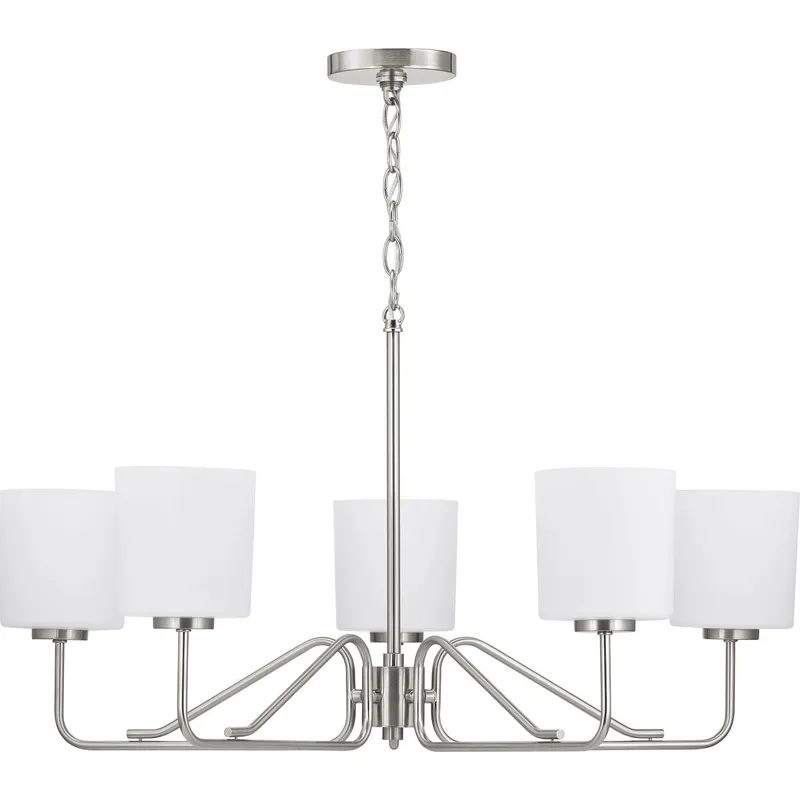 Tobin Collection Five-Light Etched White Glass Chandelier Light — Progress Lighting LED Landscape Lights  