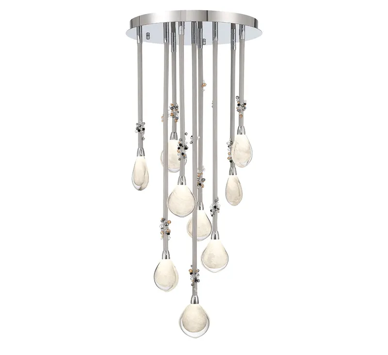 BELLISSIMA 12065-01, 9 Light LED Chandelier — Lib&Co. LED Pendant Lights 20.0W 3000K