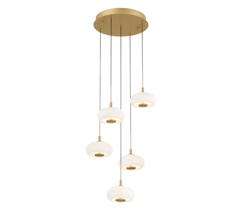 ADELFIA 12265-030, 5 Light Round LED Chandelier — Lib&Co. LED Pendant Lights 37.5W 3000K