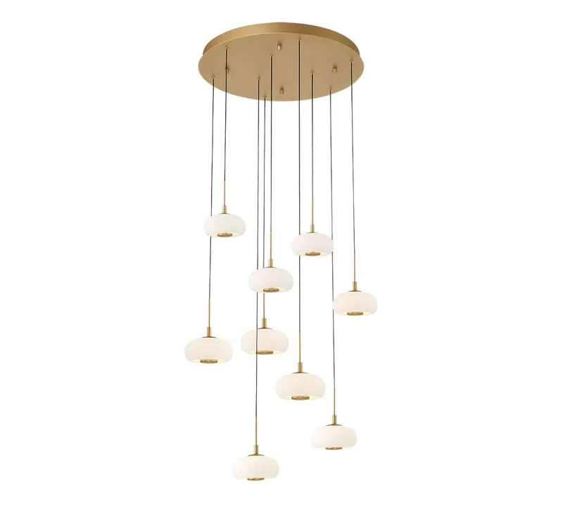 ADELFIA 10195-030, 9 Light Round LED Chandelier — Lib&Co. LED Pendant Lights 67.5W 3000K