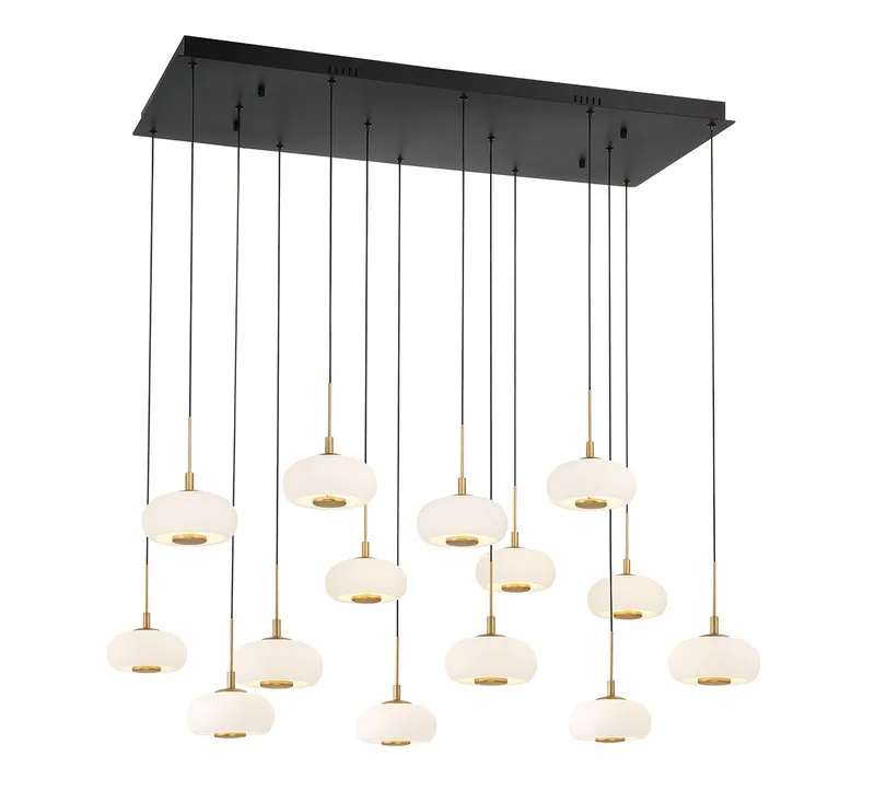 ADELFIA 10200-02, 14 Light Rectangular LED Chandelier — Lib&Co. LED Pendant Lights 105.0W 3000K