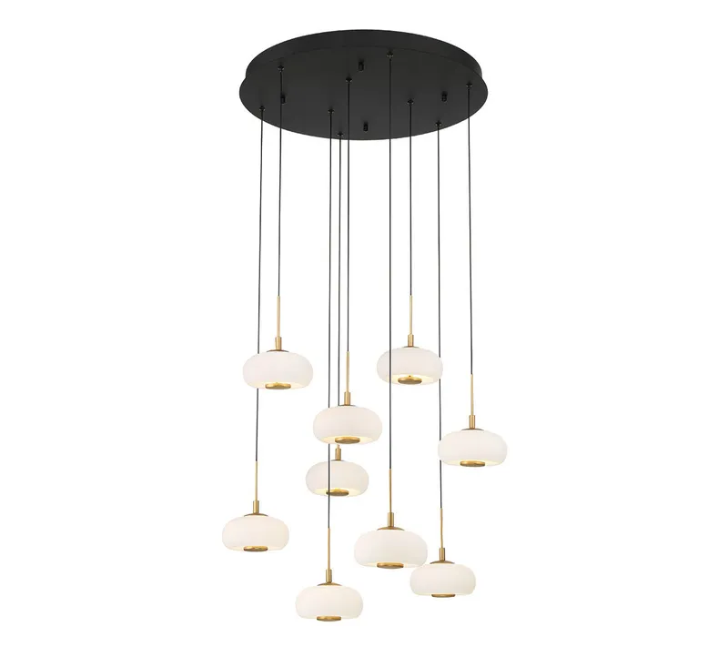 ADELFIA 10195-02, 9 Light Round LED Chandelier — Lib&Co. LED Pendant Lights 67.5W 3000K