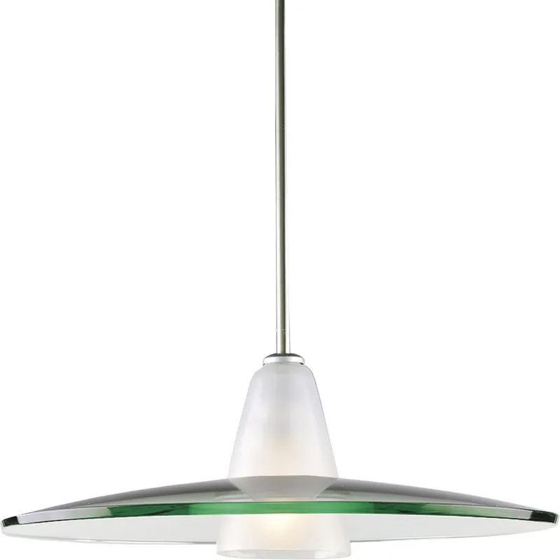 Modern Pendant One-Light Clear Etched Glass Pendant Light — Progress Lighting LED Landscape Lights  